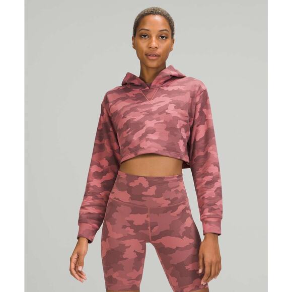 lululemon athletica Tops - Lululemon All Yours Cropped Hoodie Heritage 365 Camo Brier Rose Multi 12 EUC